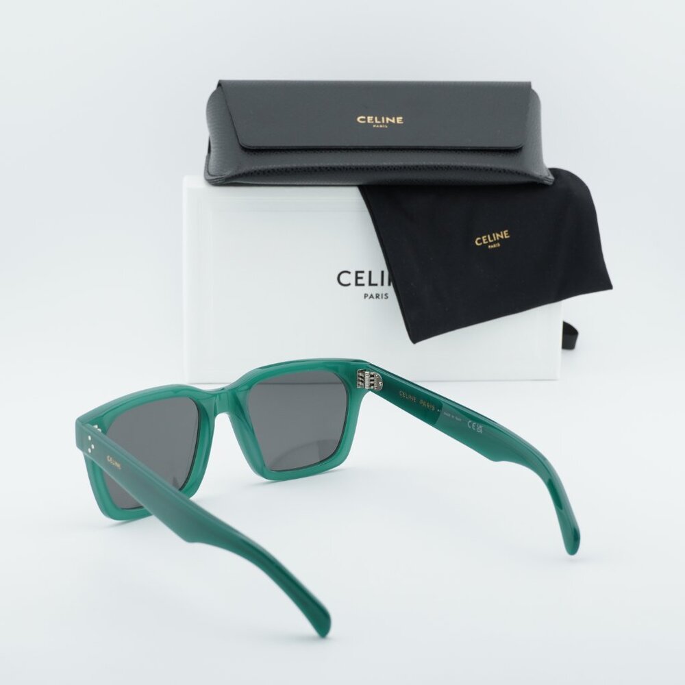 Celine CL40248I 96A Square Sunglasses - Glossy Green/Grey - Picture 5 of 10
